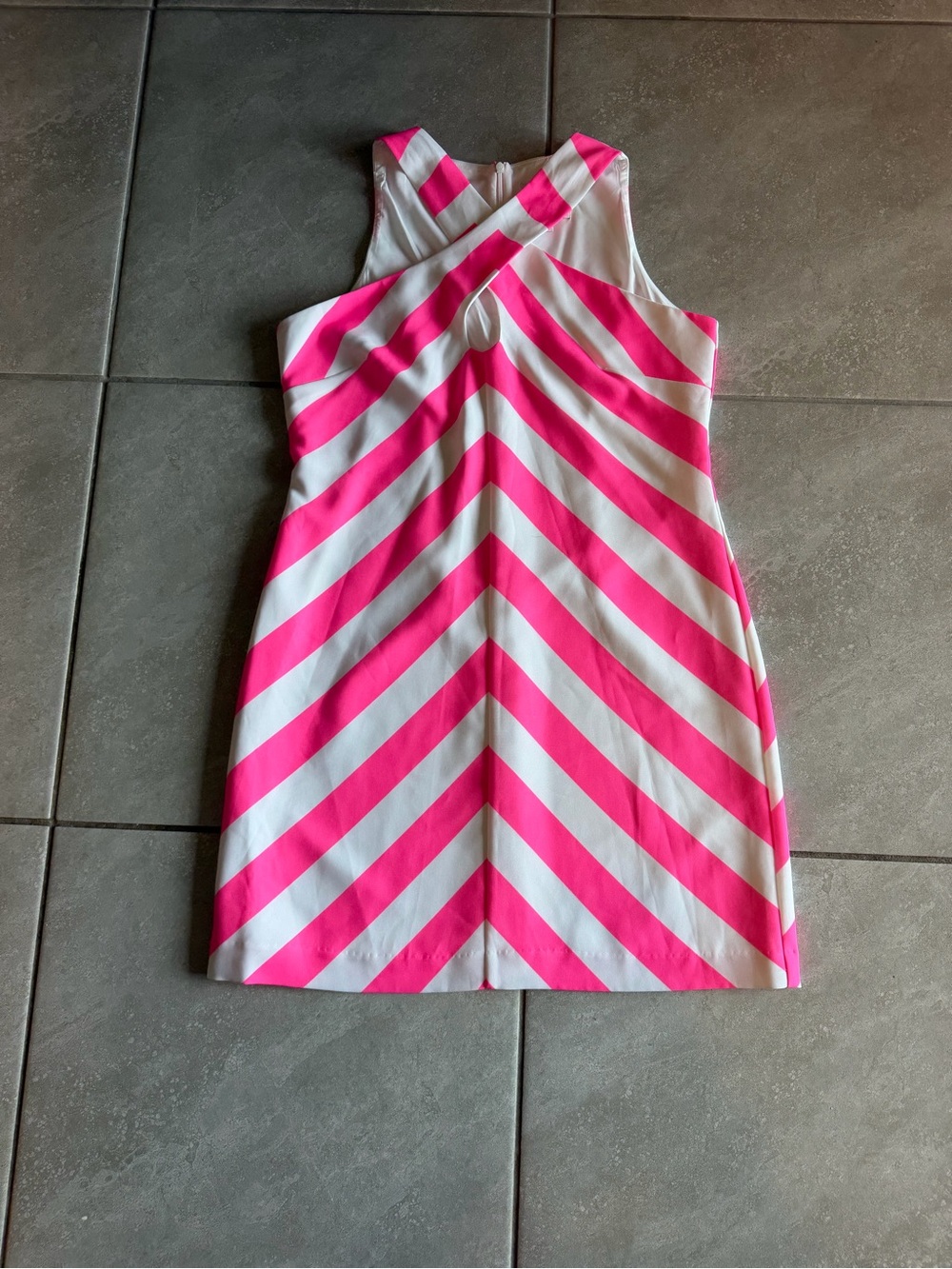 Sail to Sable Hot Pink and White Striped Crossback Mini Dress